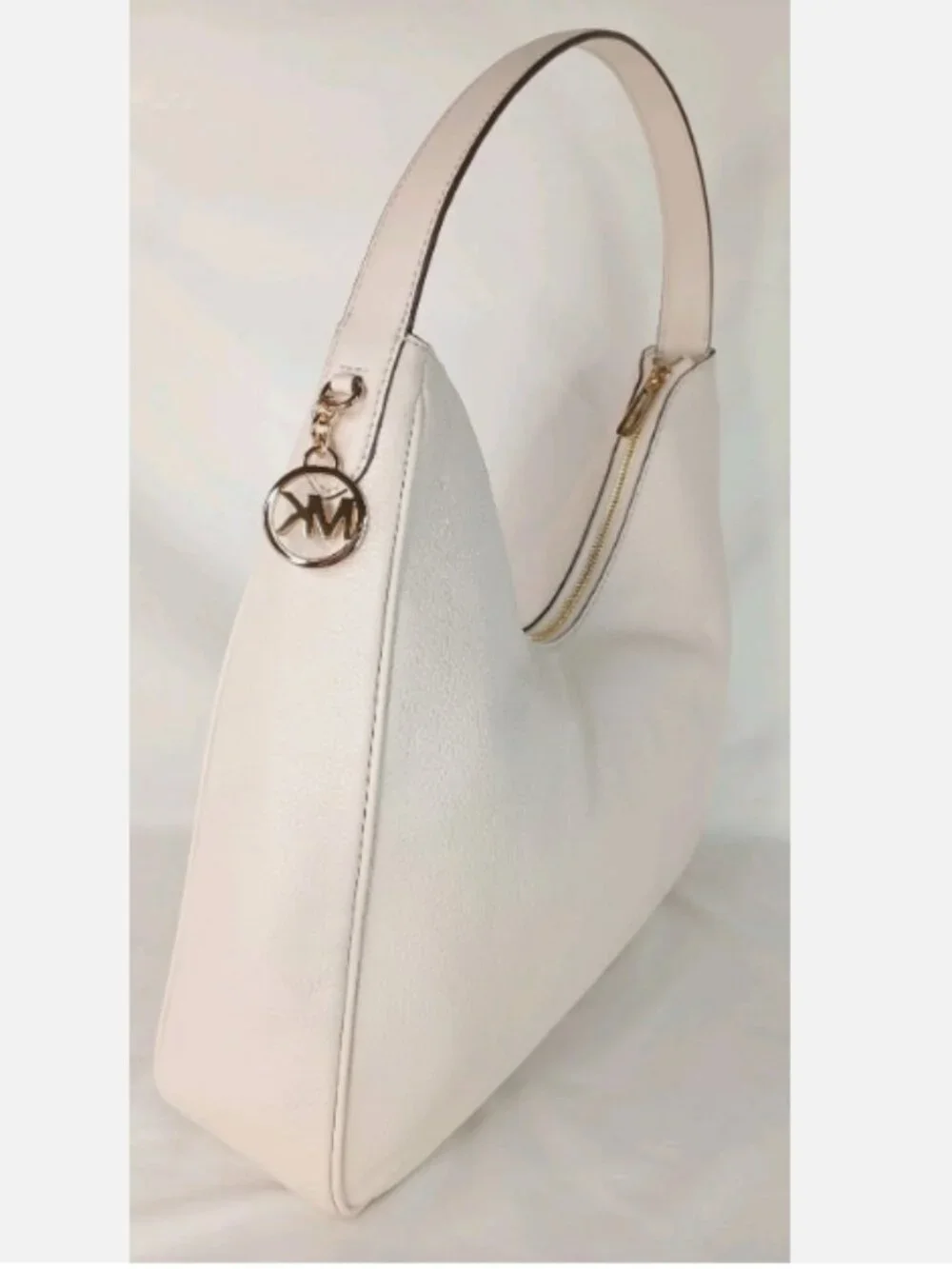 Michael Kors Nayla Medium Shoulder Bag Pebbled Leather Light Cream *BAG ONLY*